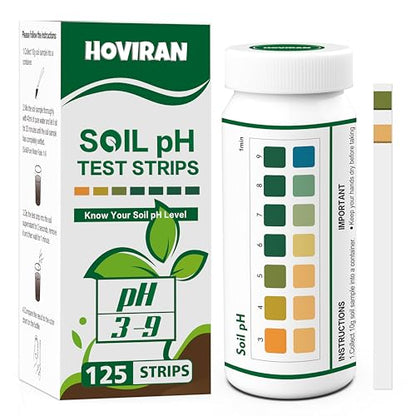 Soil pH Test Kit-125 Soil pH Test Strips (3-9 Range) for Gardens Lawns - color: Soil pH Test Strips