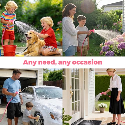Retractable Garden Hose Reel 5/8 in x100 ft， Wall Mounted Hose Reel - color: Pink, size: 5/8"x100 ft