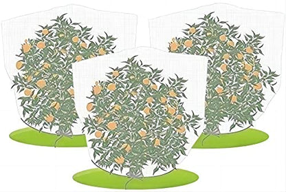 Agfabric Bird Netting 39" Hx39 W Garden Netting Insect Pest Barrier,Plant Cover Fruit Tree Netting Mesh Protection Bag with Drawstring,White,3 Pack - color: 3pack, size: 39"x39"