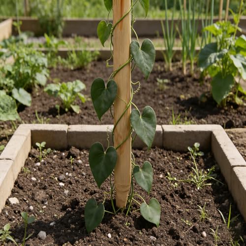 Natural Wood Stakes 4FT, 36Pcs Plant Stakes, Wood Garden Stake for Plants, Beans, Indoor and Outdoor Climbing Plants