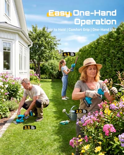 SEESII 3-in-1 Electric Pruning Shears, Cordless Hedge Trimmer & Grass Shear - color: Seesii Blue