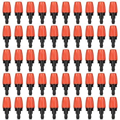50 Pcs Adjustable Drip Irrigation Spray Emitters for Garden Plants Watering - color: Single Barb