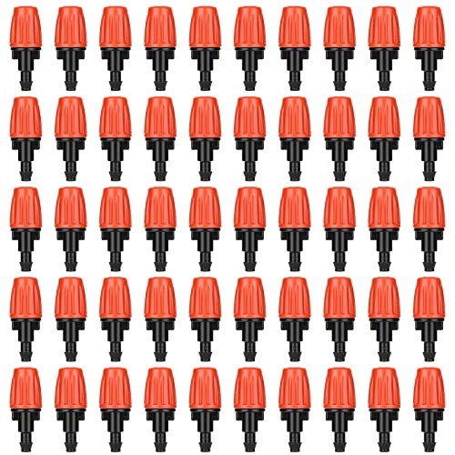 50 Pcs Adjustable Drip Irrigation Spray Emitters for Garden Plants Watering - color: Single Barb