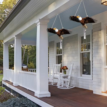 4pcs Plastic Fake Owls to Scare Away, Visual Reflective Owl Hanging Decoration to Protect Yard, Deterrent Dual-Sides Printed Fake Hawk to Scare Pigeon Barn Swallow from Garden Patio - color: 2pcs Brown-1
