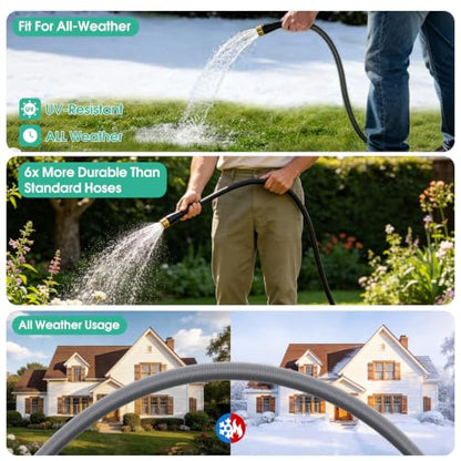 Garden Hose 50 FT, Non-Expanding Water Hose, Kink-Free, Burst-Resistant - size: 50ft