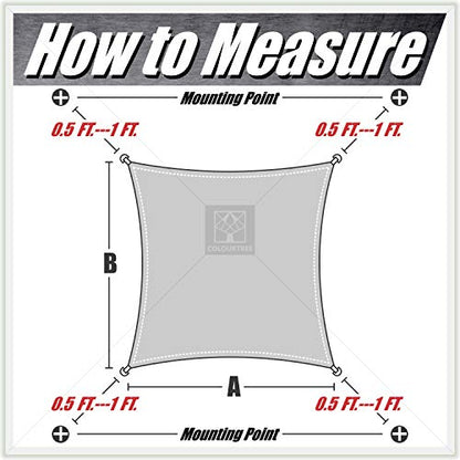 ColourTree 8' x 19' Grey Rectangle Sun Shade Sail for Patio