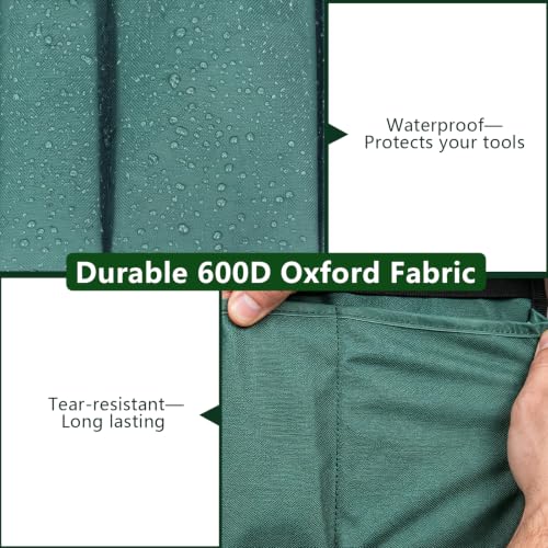 Gonetre Garden Tool Bag for Garden Kneeler, 600D Oxford Fabric Large Capacity Pouch Bag Multiple Storage Pockets Organizer for Outdoor Gardening Kneeling Stool 11.8"x7.5"