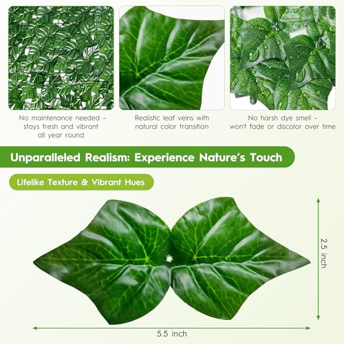 Bybeton 40"x120" Ivy Privacy Fence Screen UV Resistant Expandable Lattice - size: 40*120 IN