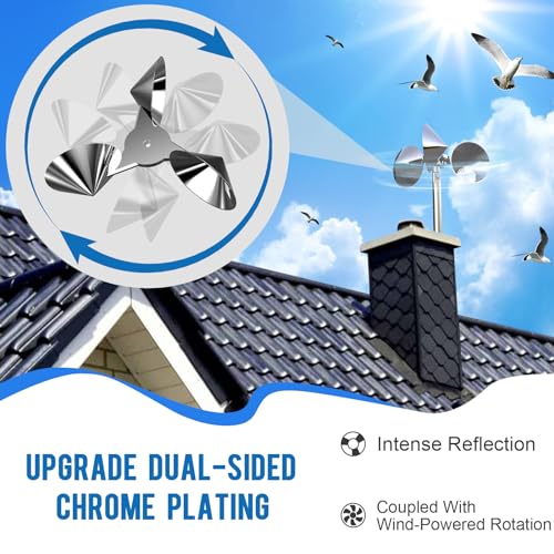 2 Pack Bird Scare Reflective Device, Bird Reflector Wind Spinners Outdoor - color: 2pcs-silver