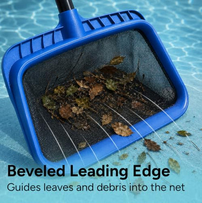 Durable Pool Skimmer Leaf Net - Fine Mesh Deep Nylon Bag (No Pole) - color: BLUE NET