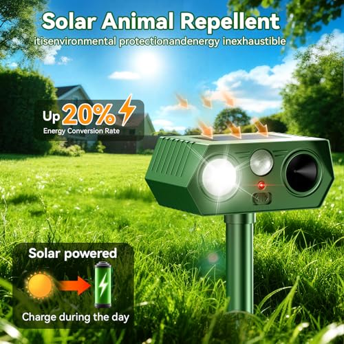 2026 Newly Upgraded 4-Pack Solar Ultrasonic Animal Repellent