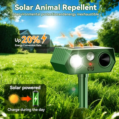2026 Newly Upgraded 4-Pack Solar Ultrasonic Animal Repellent
