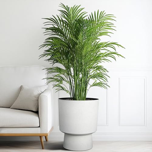 2-Pack 16.75" White Terrazzo Urn Planters with Detachable Bases - color: 16.8"h-sand White