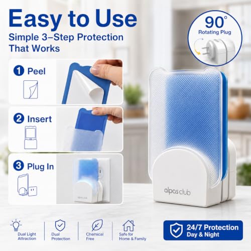 Plug-in Flying Insect Trap for Gnats & Fruit Flies, 1 Device + 5 Refills - size: 1 Device + 5 Refills