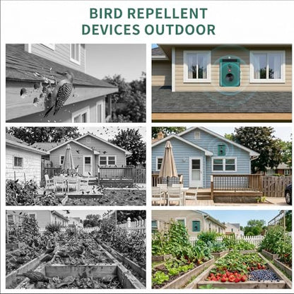 2026 Solar Ultrasonic Bird Repellent Devices Bird Repeller Outdoor Woodpecker Deterrent for House IP65 Waterproof Pigeon Repeller Animal Repellent for Outside Balconies Patio Porch Garden (2)