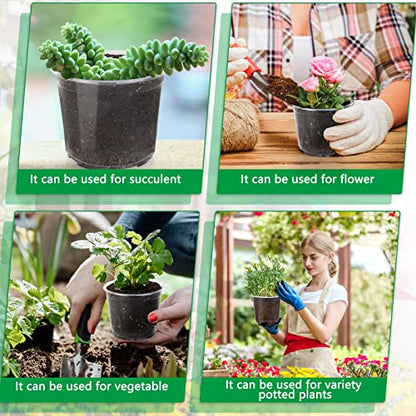 OUPSAUI 28 Pack 4/5/6/7 Inch Clear Nursery Pots for Plants with Drainage Holes, Clear Plastic Seedling Flower Plant Pot Insert, Seed Starter Pots - size: 28PCS-4+5+6+7