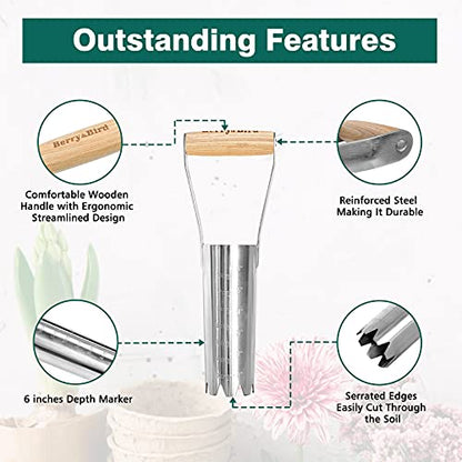 Garden Bulb Planter with 6 inches Depth Mark, Bulb Transplanter - size: 14.3in Bulb Planter