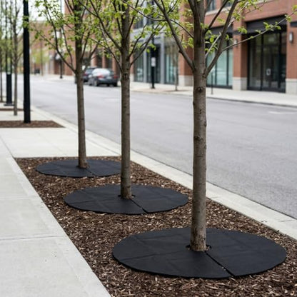 NQEUEPN 6pcs 2 Sizes 24.4" & 32.3" Tree Mulch Rings Base Wild Grass Barrier