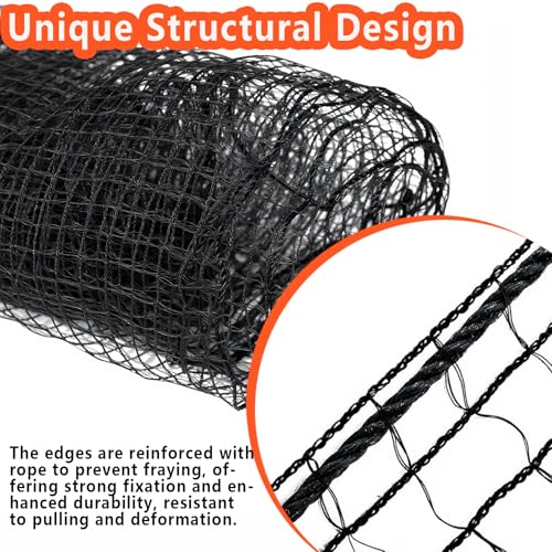 POYEE 5x65ft Garden Fence Temporary Fence, Plastic Mesh Fence Safety Fence - color: Black, size: 5x65ft