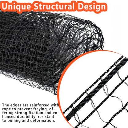 POYEE 5x65ft Garden Fence Temporary Fence, Plastic Mesh Fence Safety Fence - color: Black, size: 5x65ft