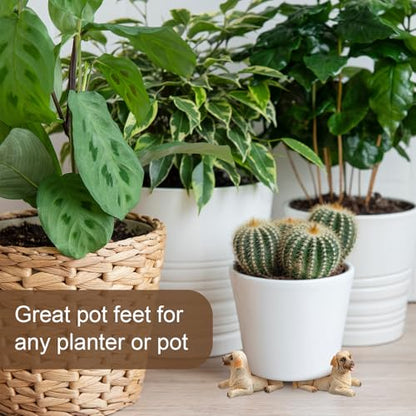 6 Pcs Animal Figures Resin Pot Feet for Outdoor Planters 3" Long