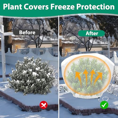 4 Pack Shrub Plant Covers Freeze Protection for Winter, 39.4"X39.4", White - size: 4PCS-39.4" X 39.4"-White