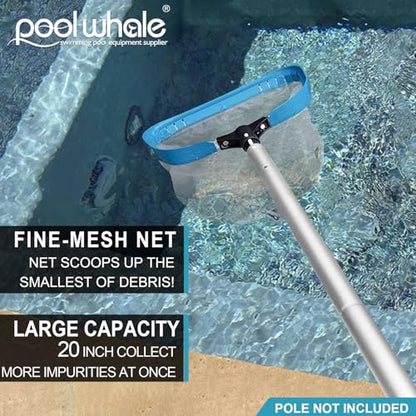 Pool Net - Professional 20" Swimming Pool Leaf Skimmer Rake (No Pole) - size: 20"