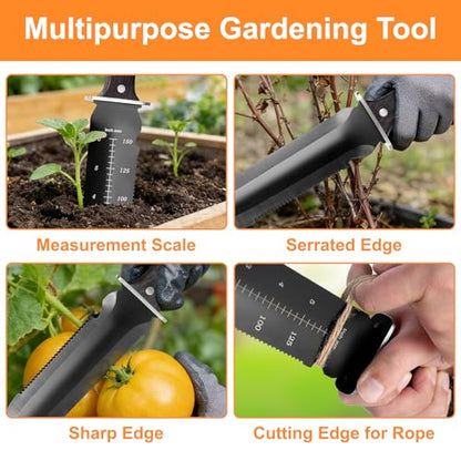 FrutPunch Hori Hori Garden Knife, Garden Tools for Weeding, Planting