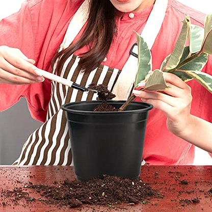 KINGLAKE 50 Pcs 6" Plastic Plants Nursery Seedlings Pots Flower Plant Container Seed Starting Pots Matte Black - color: Matt Black