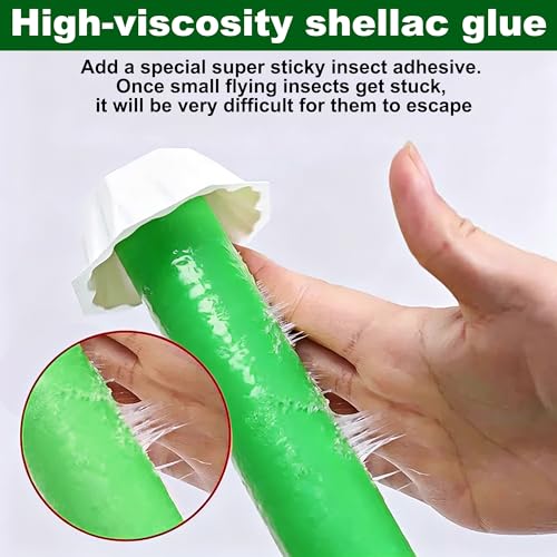 Fly Stick Sticky Fly Traps for Indoors Outdoor 4pk, Sticky Hanging Fly Stick, Flying Insect Trap, wasp Trap (Green 4PCS) - color: green 4PCS