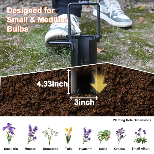 Kendo Sod Plugger Tool&Bulb Planter w/Long Handle,Tulip Plant Hole Digger