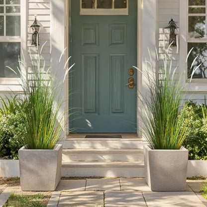 KOL 4ft 2-Pack Artificial Cattail Reed Grass, 47.2’’ Fake Onion Grass Plant - size: 4FT