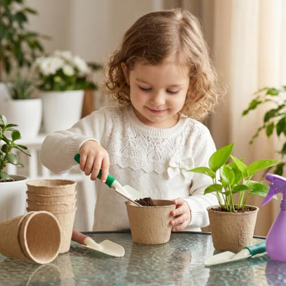 60 Pack 4 Inch Seed Starter Peat Pots with Plant Labels