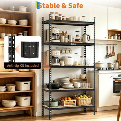 Heavy Duty 5-Tier Storage Shelves, 2756 lbs, 35.4" W x 15.7" D x 72" H - size: 72" H x 36" W x 16" D