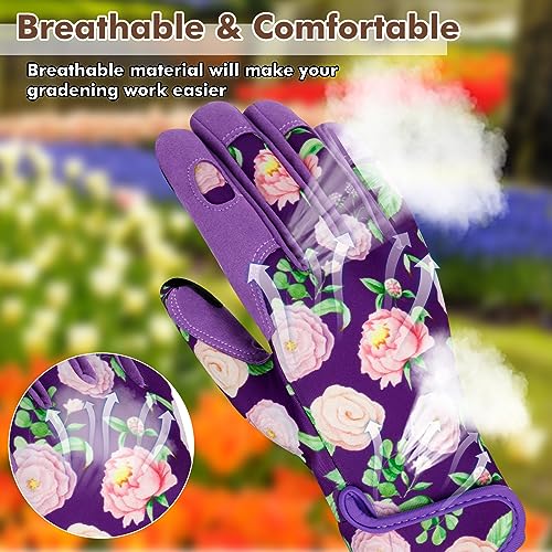 Leather Gardening Gloves for Women Garden Gloves Thorn Proof Heavy Duty Gloves Women Gardening Gift - color: Color C