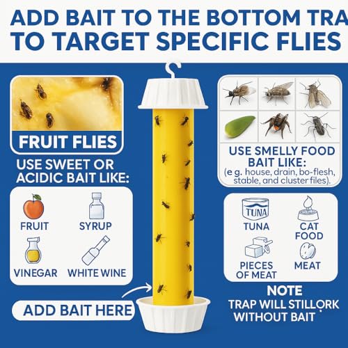 Fly Stick Sticky Fly Traps for Indoors and Outdoor Wasp Traps - Effective Pest Control 4 Pack