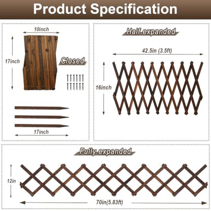 Avalution Decorative Garden Fence Outdoor,Total 12in(H) x 11.6 ft(L) 2 Pack - size: 2 Panels-12in(H) x 11.6 ft(L)