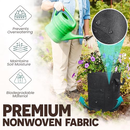 4PCS 20-Gallon Potato Grow Bag-Harvest & Visible Window Garden Planting Bag - style: 4 PCS