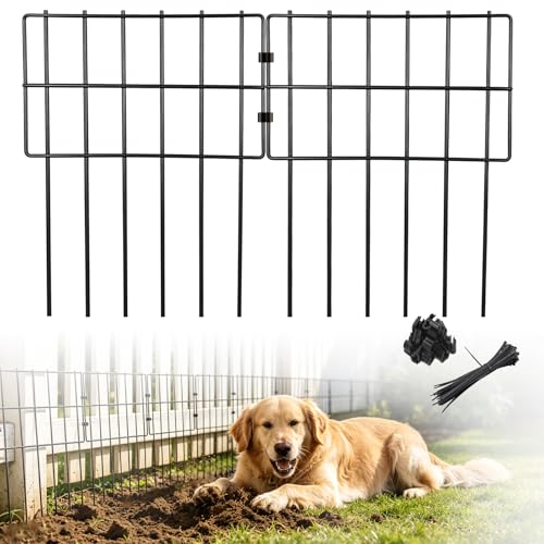 Animal Barrier Fence 17 in (H) X 27 Ft (L), Dig Defence Animal Barrier 25 Panels, Metal Garden Fence Blockers, Fence Barrier for Bottom of Fence for Dogs, Rabbits, Groundhog