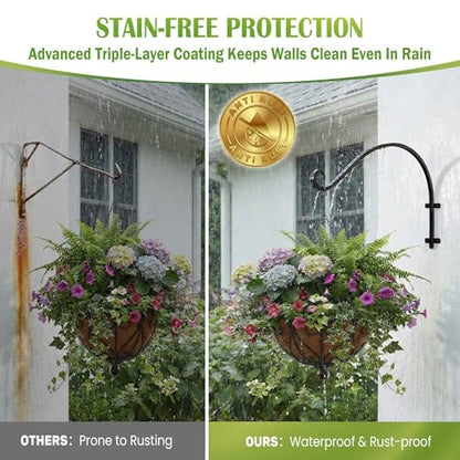 Hanging Plant Brackets Outdoor: 16 Inch 2 Pack Heavy-Duty Plant Hanger - size: 2B-16" 2PCs
