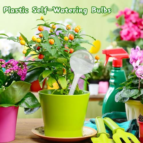 Pynqdfu 14 PCS Plant Watering Globes,Clear Self-Watering Bulbs,Plastic Automatic Watering Globes for Plant Indoor Outdoor,Garden Water Device - size: 7 Medium+7 Small