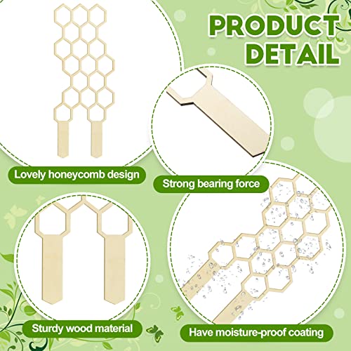 Nuenen 5 Pack Indoor Plant Trellis for Climbing Plants 11.8 Inches Small Garden Wooden Trellis for Potted Plants Honeycomb Shape Trellis Starter Holder for Outdoor Flower Plant Support Accessories