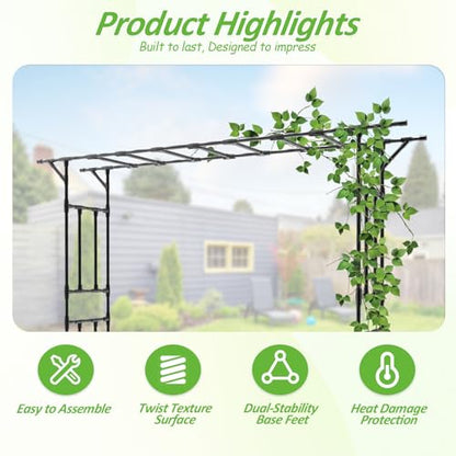 Garden Arch Trellis100.4 L×85.4" H Sturdy & Rustproof Flat Top Garden Arch - size: 100(L)*85(H)*16(W)inch-20MM