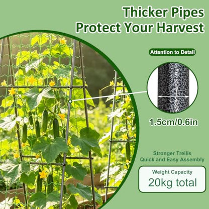 unho Metal Tall Garden Trellis for Climbing Plants Outdoor 2 Pack 82"x27" - size: 82x27inch（2pack）