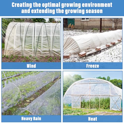Legigo 12 X 26 Ft Clear Greenhouse Plastic, Plant Covers Freeze Protection - size: 12 x 26 Ft