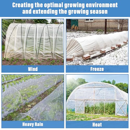 Legigo 12 X 26 Ft Clear Greenhouse Plastic, Plant Covers Freeze Protection - size: 12 x 26 Ft