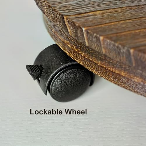 Wood Plant Caddy, Heavy Duty Rolling Planter Dolly With Rotating Casters, Movable Flower Pot Stand, Round Plant Rack With Lockable Wheels (10 Inch) - size: 10 Inch