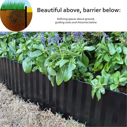 Anleolife Galvanized Steel Landscape Edging Roll, 60FT x 4" Black - color: Black, size: 4 inch× 60 ft