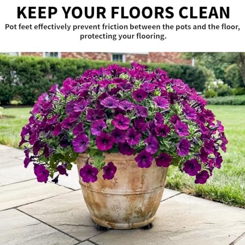 Plant Pot Feet Rubber Pot Risers Planter Feet for Outdoor Indoor Planters - size: Large 12 Pack 2" W x 1" H