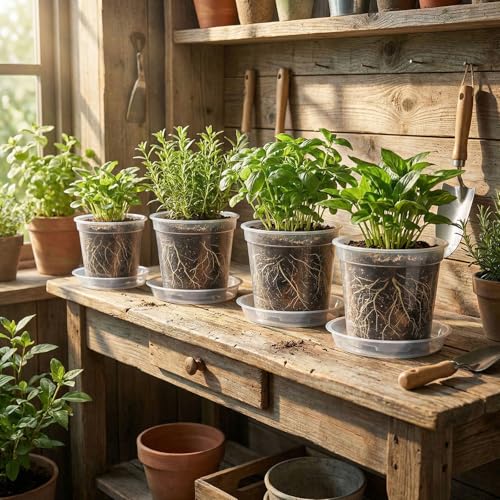 Baderke 12 Pack Clear Nursery Pot,Multiple Sizes - size: Multiple Sizes